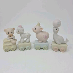 Vintage Precious Moments Birthday Animal Train Set Of 4